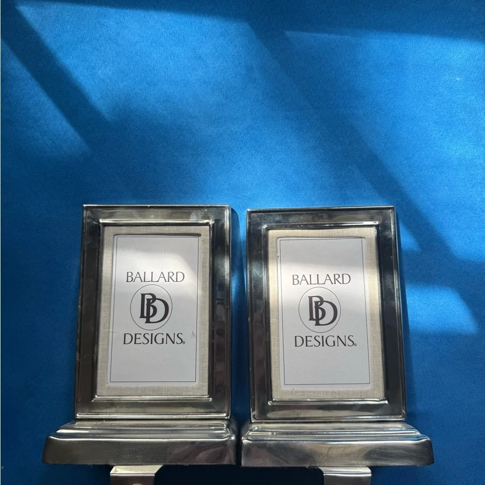 Silver Picture Frame Hook Stocking Hangers - Set of 2 - Picture 2 of 2